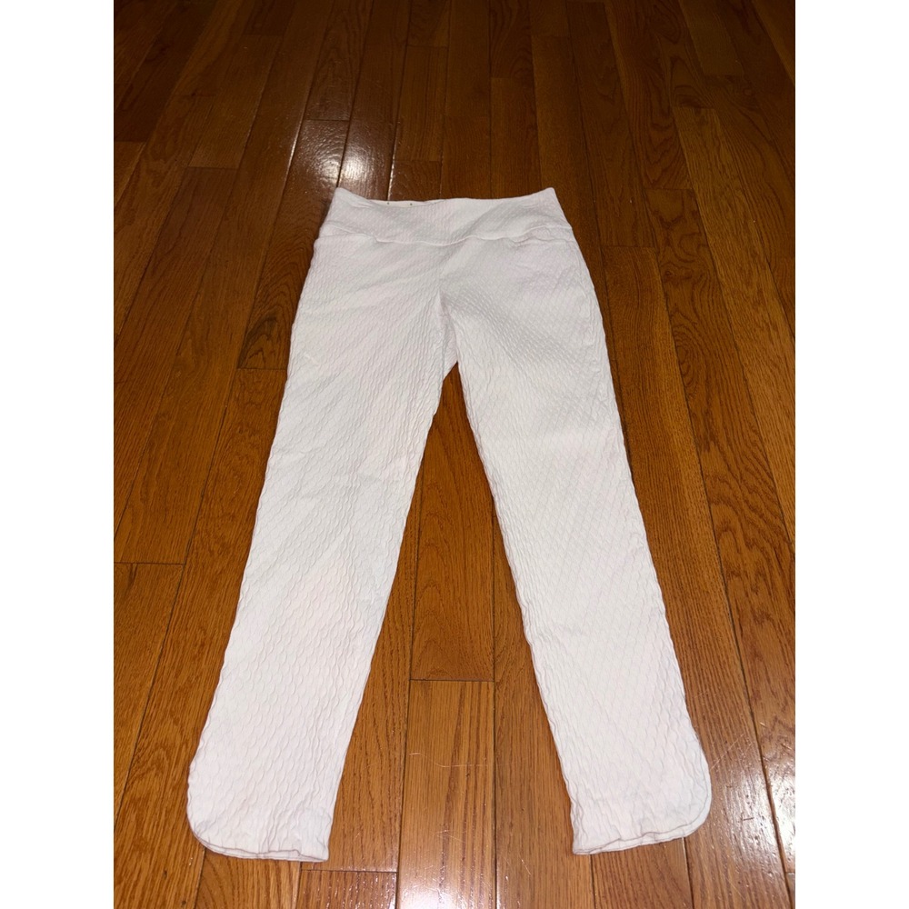 Swing Control White‎ Textured Diamond Quilted Slim Golf Pants Womens Size 6